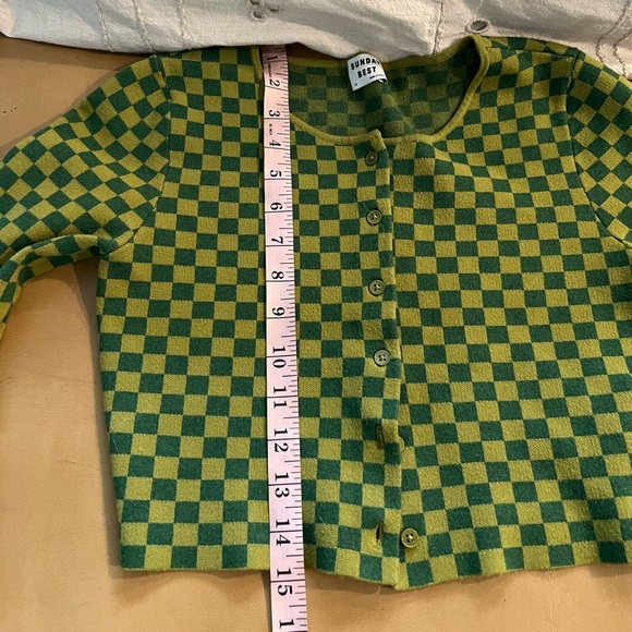 Aritzia checkered cropped cardigan - Picture 6 of 8